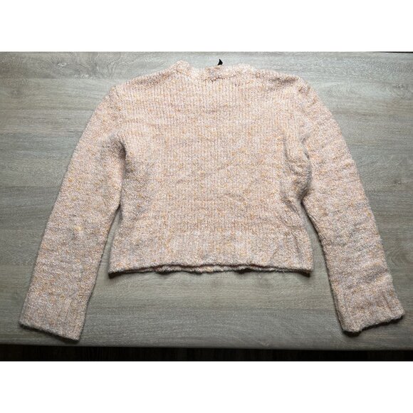 MAJE Micoly Textured Cropped Sweater In Melon Orange Size 1 or Small - Picture 7 of 9
